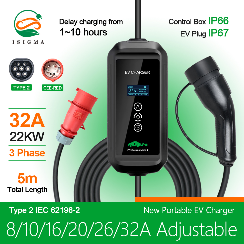 Carregador ev 22kw 3 fases tip - Ev Charger Type 2 22Kw 32A 3 Phase avaliação e preço