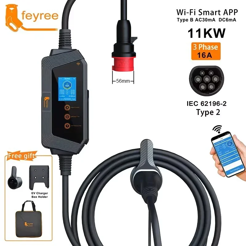 Carregador Portátil para Veícu - Type 2 Portable Ev Charger 11Kw Cee avaliação e preço