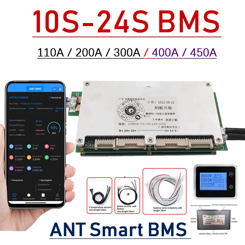 BMS Bluetooth Inteligente 10S  - Smart Bms 24S 200A Bluetooth Lifepo4 avaliação e preço